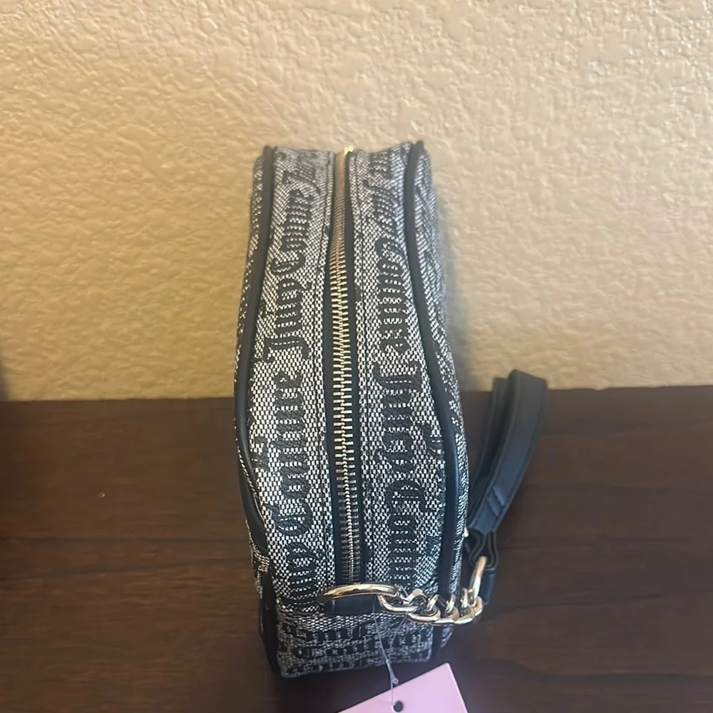 Juicy Couture Black and Gray Crossbody Bag with Iconic Branding